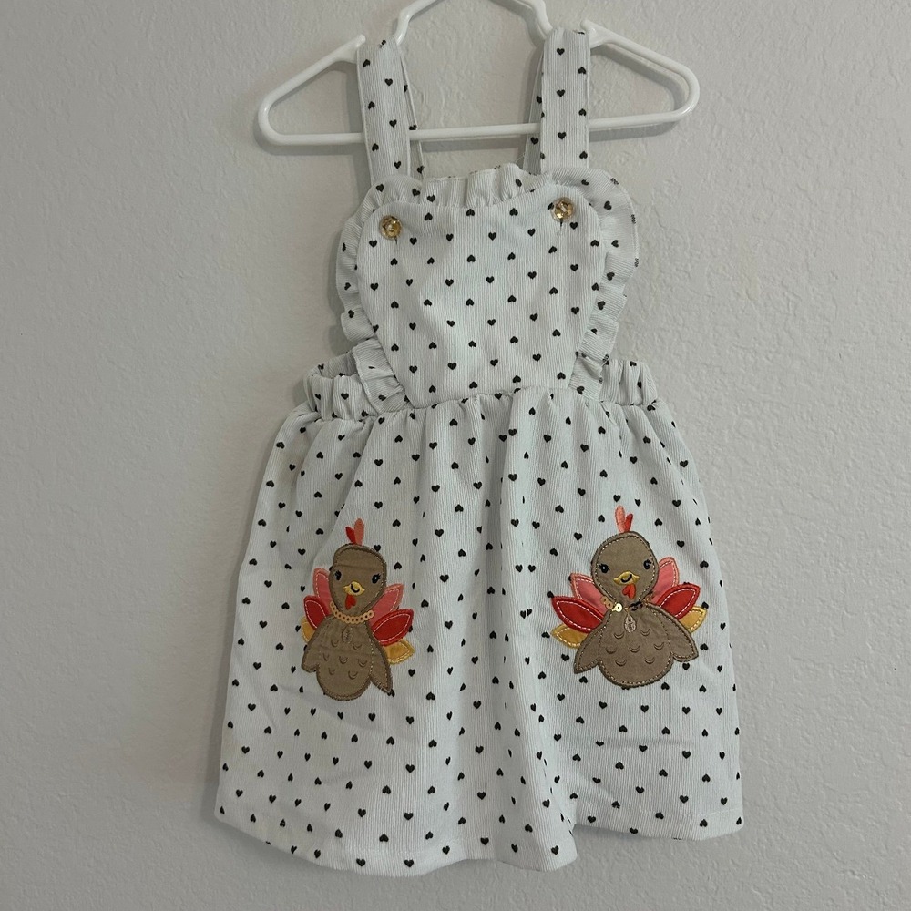 Toddler Thanksgiving Turkey Dress Overalls 24 Months